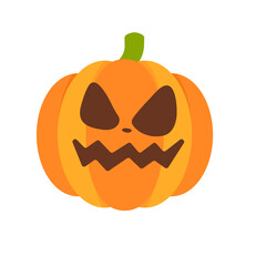 Haunted pumpkin. Listen to the gold carved ghost face. For decorating the Halloween card.