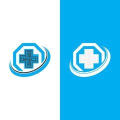 Health medical logo template vector