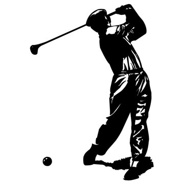 Silhouette golfer ball