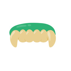 Vector Ghost Fang Sharp fangs to suck human blood on Halloween.