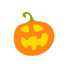 Haunted pumpkin. Listen to the gold carved ghost face. For decorating the Halloween card.