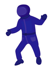 Fototapeta na wymiar Walking astronaut in a blue space suit