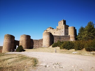 Fototapeta na wymiar Views of the Loarre ruins castle in Huesca Spain
