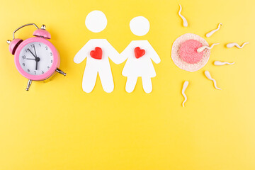 The concept of ovulation. It's time for a man and a woman who love each other to conceive a baby....