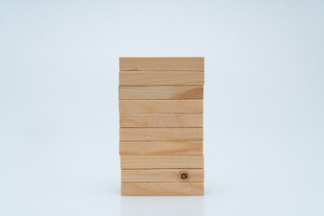 Expressing various concepts such as dominoes and business using wood jenga