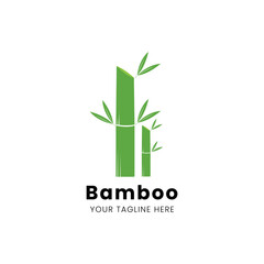 Bamboo trees logo design template
