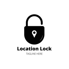 Location lock logo design vector