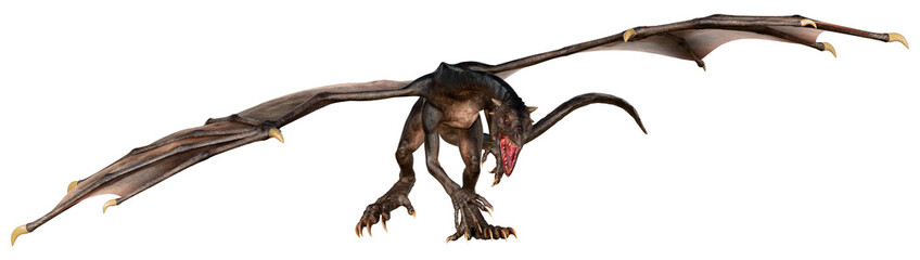 3D Rendering Fairy Tale Dragon on White