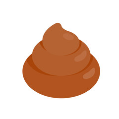 Shit icon. Yellow feces that smell so bad that flies fly around. Simple flat vector design.