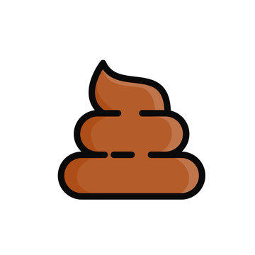 Shit icon. Yellow feces that smell so bad that flies fly around. Simple flat vector design.