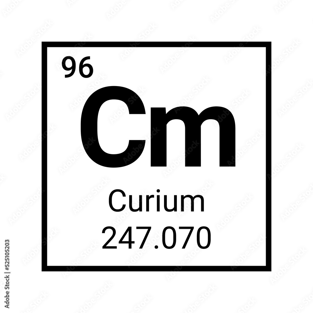 Wall mural curium symbol element periodic table atomic chemical sign illustration. - Wall murals