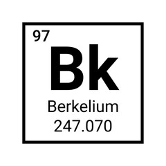 Berkelium periodic table element science symbol atomic icon sign.