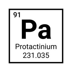Protactinium atomic element icon chemistry periodic table atom icon.