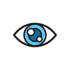 Eye icon. Simple flat eye design Vision care concept Wear glasses for a clear vision.
