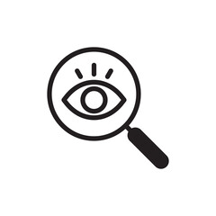 Eye icon. Simple flat eye design Vision care concept Wear glasses for a clear vision.