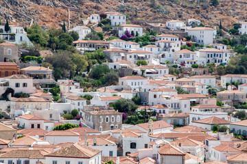 Fototapeta na wymiar View of small mediterranean town in sunny summer day