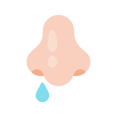 Nose icon. Runny nose The concept of care for patients with viral fever