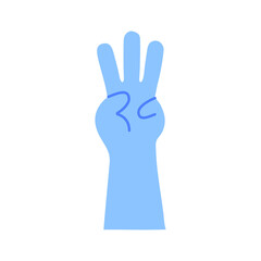 Hand icon. Cartoon hand wearing gloves to prevent virus The concept of hand washing kills bacteria