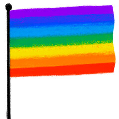 Flag pride rainbow symbol LGBTQ equality rights hand drawn illustration