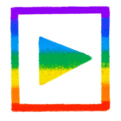 Video symbol pride rainbow symbol LGBTQ equality rights hand drawn illustration