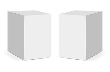 Isolated boxes packaging, realistic isolated white pack set, vector illustration, cosmetics box vector, boxes package collection