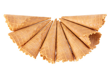 waffle ice-cream cone isolated over alpha background.