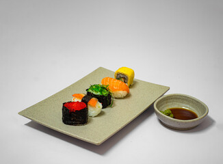 sushi on a plate