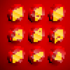 Set line Guitar amplifier, Drum, machine, Music note, tone, book with, Grand piano and Xylophone icon. Vector