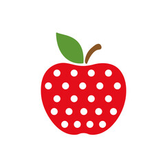 Fototapeta premium Apple icon. A red apple that has been bitten School education concept Isolated on white background