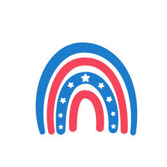 Fototapeta premium The American flag rainbow decorated with many stars. Isolated on white background.