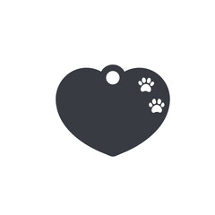 Dog tag template. Vector silhouette dog tag for neckline. Isolated on white background