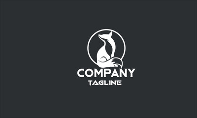 minimal fox logo design template