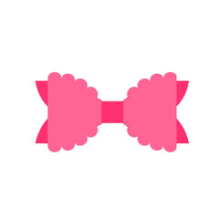 Vector bow tie pink hair Isolated on white background