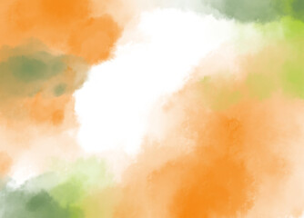 Decorate autumn background orange red green organic watercolor painitng illustration