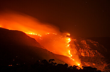 Incendio en montaña