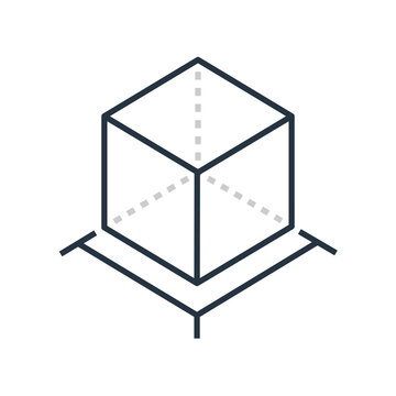 AR reality symbol vector icon. Virtual augmented reality cube screen 3d logo