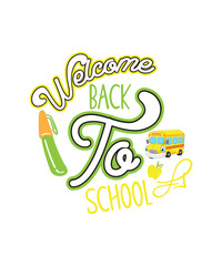 Naklejka premium Back To School SVG, Retro Back To School SVG, Back To School kids svg, First Day Of School,Hello Back To School SVG, Fifth Grade SVG, Back To School 5th Grade Svg, Png, Dxf, Eps, Cricut, Silhouette, S