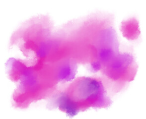 Colorful pink watercolor blobs drops brush hand painting illustration