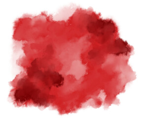 Colorful red watercolor blobs drops brush hand painting illustration