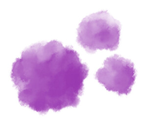 Colorful purple watercolor blobs drops brush hand painting illustration