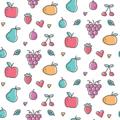 decorative fruit seamless doodle pattern