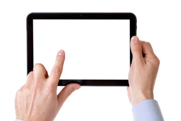 hand holding tablet pc