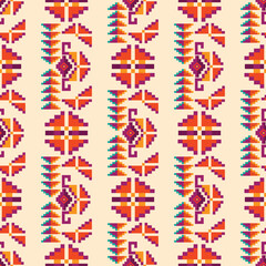 Colorful tribal  boho mexican geometrical  print. Abstract seamless  aztec, mayan, navajo, latino pattern  Ethnic hipster background  indian, american, asian texture. Vector illustration 