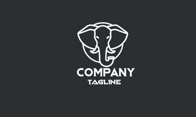 minimal elephant logo design template