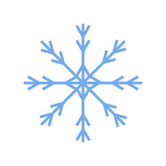 Snowflake simple vector icon blue snow
