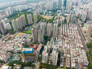 Fototapeta na wymiar Top view of shenzhen futian district