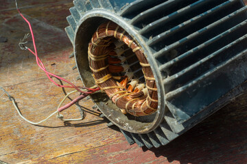 Electric motor repair,coil copper,old motor,handmade,maintenance