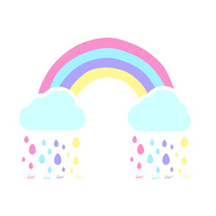 Vector rainbow unicorn Rain in the heart For the screen on the shirt to give to the girl.