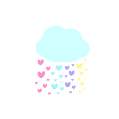 Vector rainbow unicorn Rain in the heart For the screen on the shirt to give to the girl.