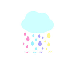 Vector rainbow unicorn Rain in the heart For the screen on the shirt to give to the girl.